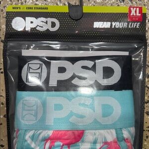 PSD Flamingo Print Boxer Briefs with Aqua Waistband